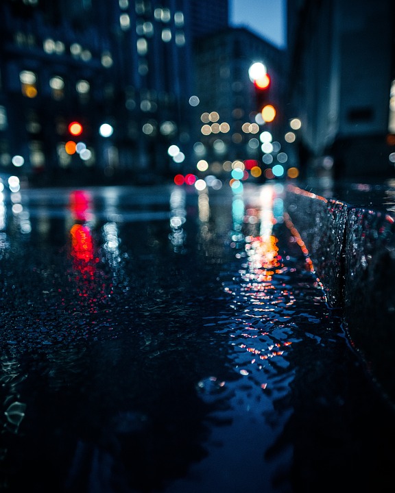 wet street at night